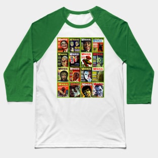 Famous Monsters Collage Series 2 Baseball T-Shirt